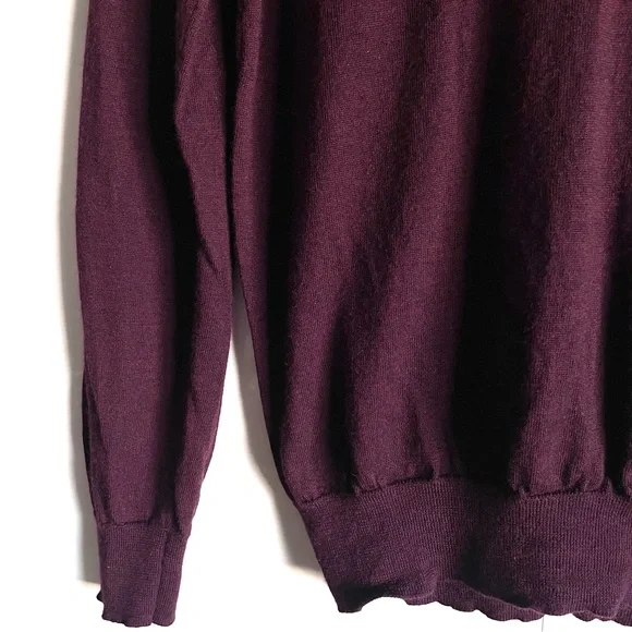Polo Ralph Lauren Washable Wool Slim Fit V-Neck Sweater in Wine Size M EUC - Picture 11 of 16